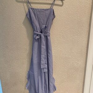 Purple Snow Blue and White Striped High Low Romper/Jumpsuit